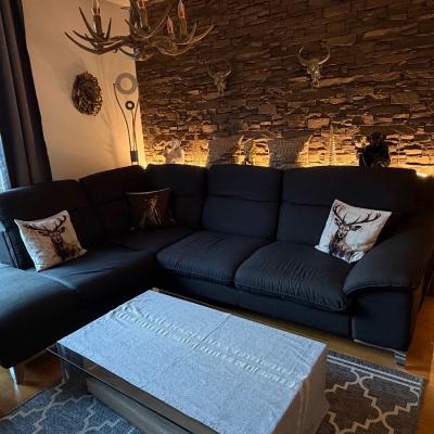 Großes Ecksofa in Anthrazit / Grande divano ad angolo colore antracite - thumb