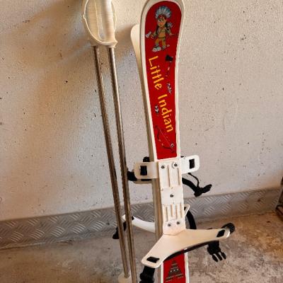 Kinderplastikski für normale Schuhe mit Stöcken - thumb