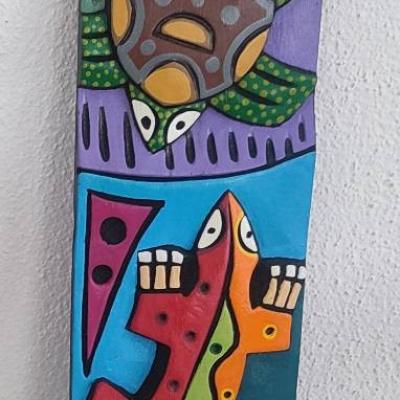 Bild aus Holz und Schildkröte - thumb