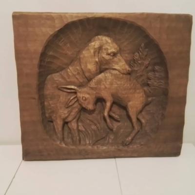 Jägerrelief geschnitzt - thumb