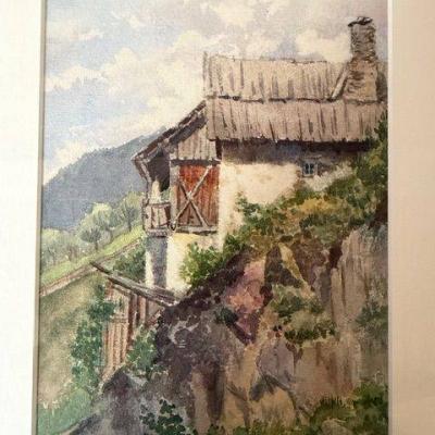 Bertha von Klebelsberg-Persa, Aquarell, Welsberg 1905, gerahmt. - thumb