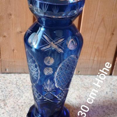 kobaltblaue Kristallvase - thumb