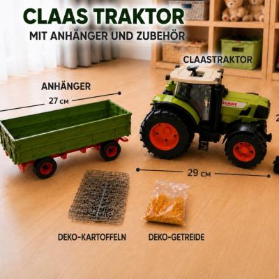 CLAAS Traktor mit Anhänger und Zubehör - thumb