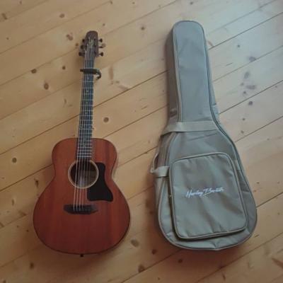Gitarre braun mit Tasche - thumb