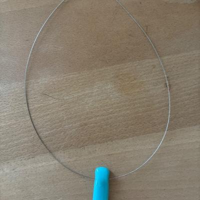 Kette mit silberdraht und türkisen Glas stein - thumb