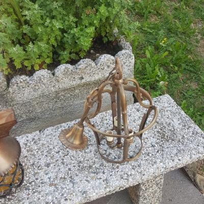 Vintage Kronleuchter / Messinglampe - thumb