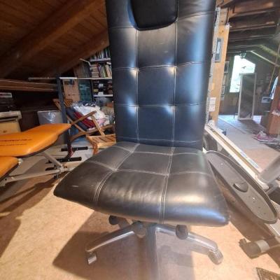 Bürosessel aus Leder Schwarz - thumb