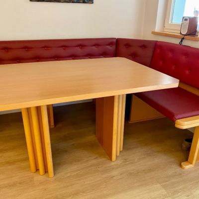 Küchentisch 125x88cm und Eckbank aus Buchenholz zu verschenken - thumb