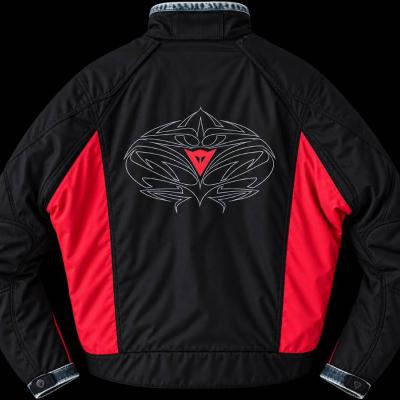 Vintage Dainese Motorradjacke schwarz/rot – Retro Bikerjacke - thumb