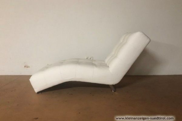 Chaise longue aus weißem Leder