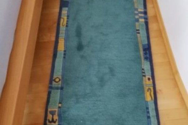 Wollteppich „Made in Nepal“, türkis, 70x150 cm