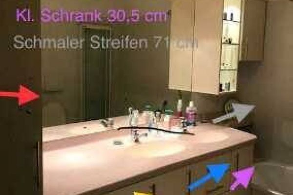 Badezimmerschrank mit 2 Waschbecken