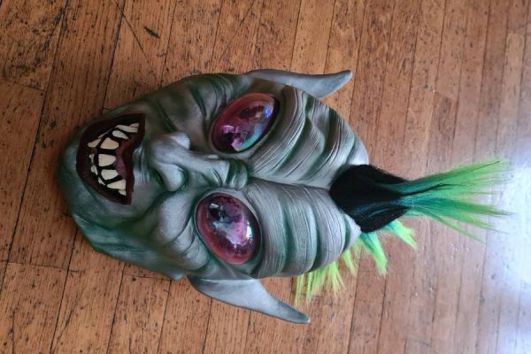 Widmann Maske Alien Punk für Halloween oder Fasching