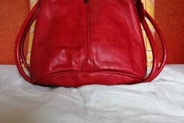 Rote rucksack tasche 2 in 1 Made in Italy