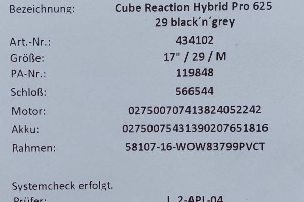 E-Bike - N Cube Reaction PRO 625