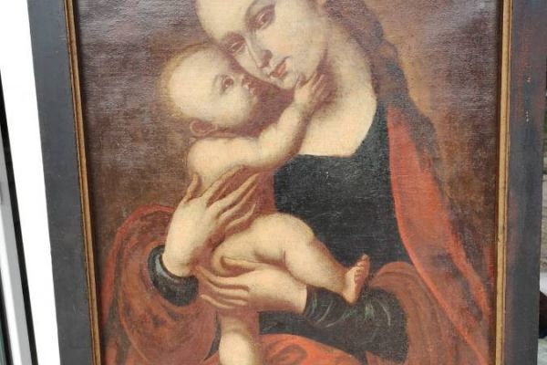 Ölbild - Madonna mit Jesuskind