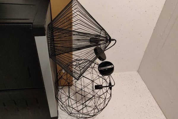 Moderne Drahtlampe Schwarz Diamantform