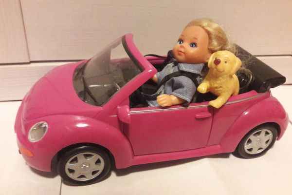 Barbie Puppe im Auto mit Zubehör