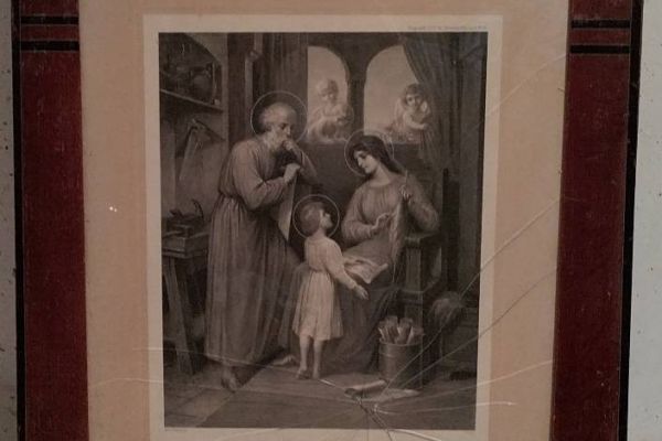Altes Bild "Die heilige Familie", 45cm x 62cm