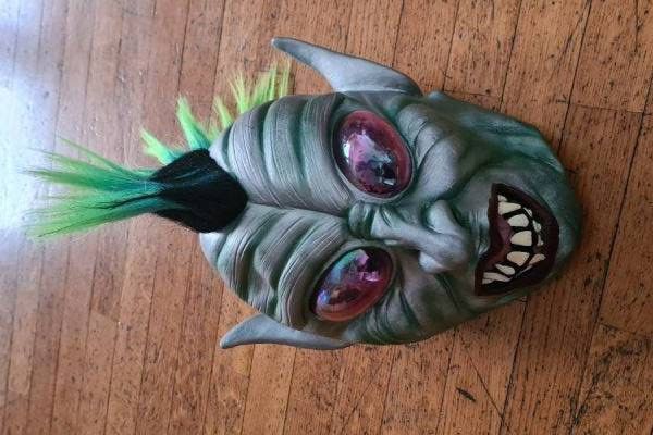 Widmann Maske Alien Punk, Maske für Halloween