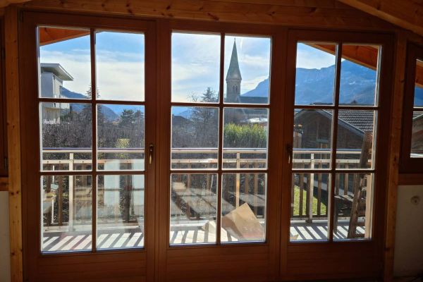 Holz-Alu-Fenstertürenblock (B 2,94m x H 2,17m) mit 2 Drehtüren