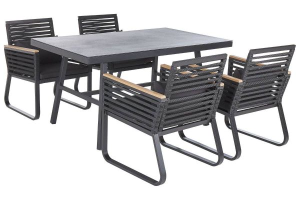 Garten-Essgruppe für 4 Personen: 1 x Tisch 4 x Stuhl 4 x Kissen