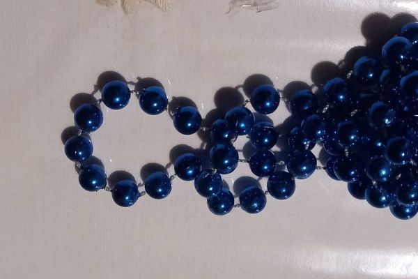 Blaue Perlenkette 10m