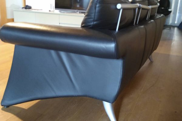 Ledersofa schwarz