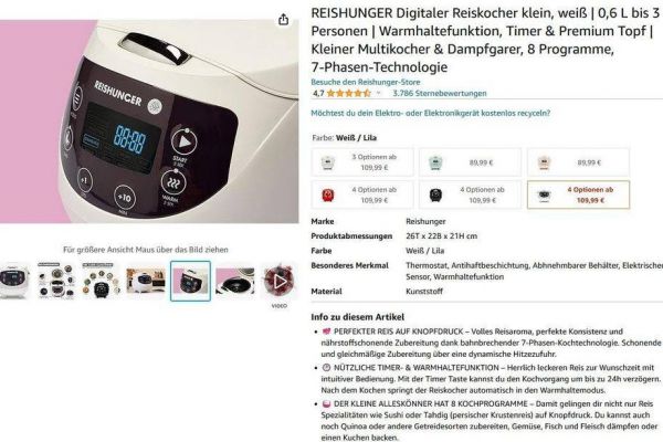 Digitaler Mini Reiskocher und Dampfgarer (NP 109,99€) - Neu