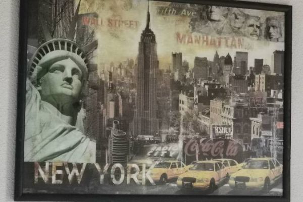 Bild New York mit schwarzem Rahmen