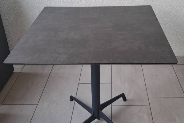 NEU!! HPL Tischplatte MACAN,anthrazit,79x79 cm,Tischfuß MISTRAL H73 cm