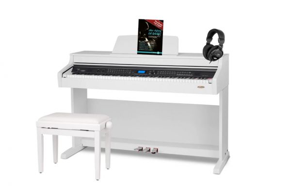 E-Piano Classic Cantabile mit Zubehör (Stuhl, Kopfhörer, Buch usw)