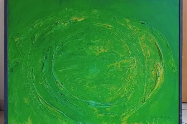 Acrylbild "Green Magma" günstig zu verkaufen