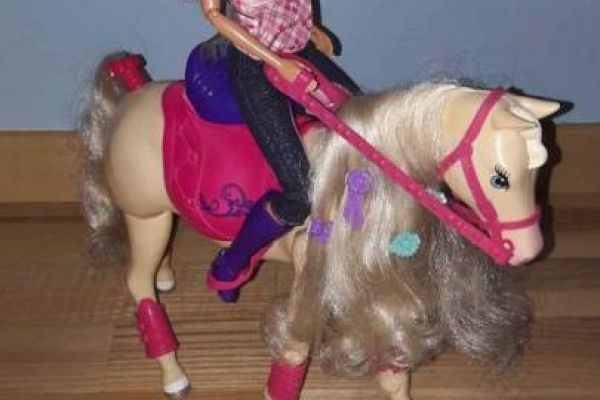 Barbie Pferd mit Reiterin - Pferd bewegt sich per Knopfdruck