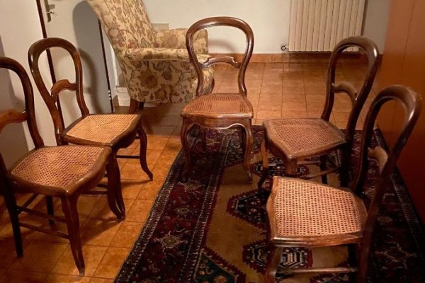 Biedermeier-Stühle mit Wienergeflecht (5 Stück)