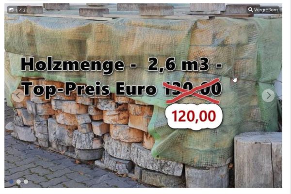 Trockenes Brennholz - Holzklötze zu spalten - sehr preiswert abzugeben