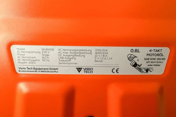 Invertergenerator Vario Tech VT-SE4500iE