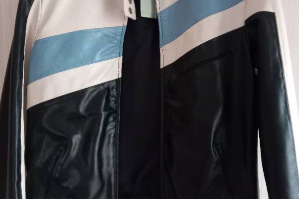 Motorradjacke schwarz/weiss/blau