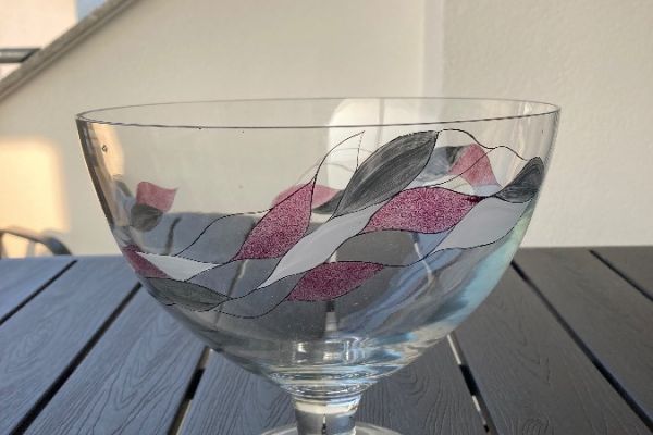Obstschale in Glas - bemalen