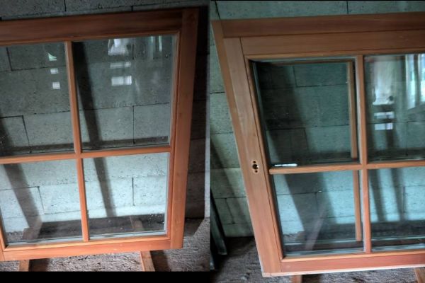 Fenster mit Holzsprossen