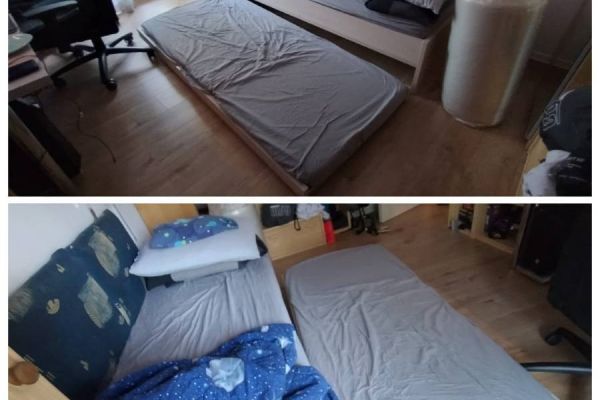 Bett mit Auszug