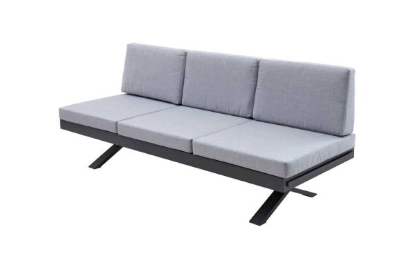 Gartensofa hellgrau/anthrazit