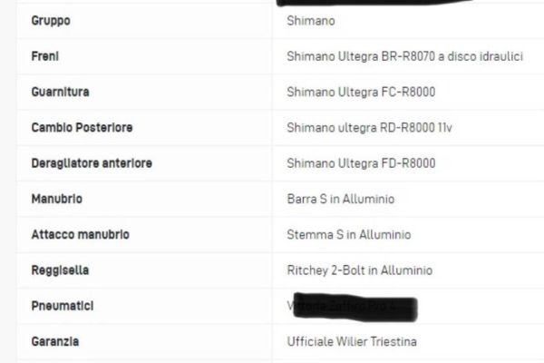 Wilier Garda Ultegra- XS Rennrad/bici da corsa