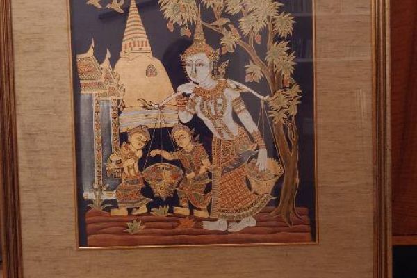 Thailändische Seidenmalerei, Vintage