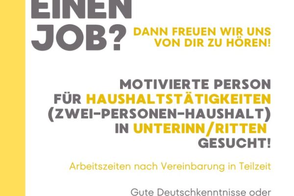 Haushaltshilfe für Zwei-Personen-Haushalt in Unterinn/Ritten gesucht