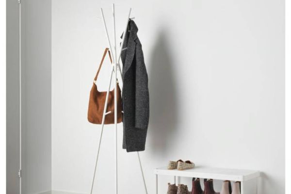 Garderobe, Kleiderständer, Garderobenständer weiß