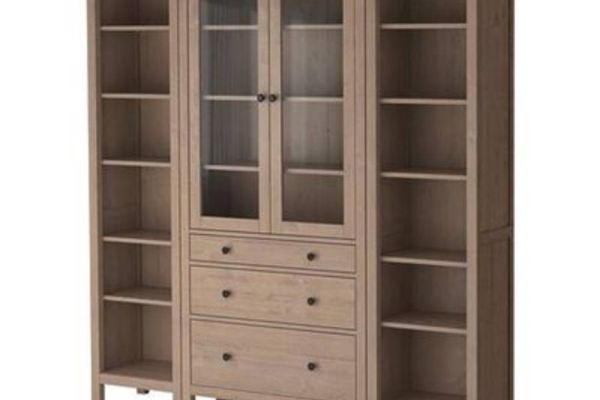 Ikea Hemnes Vollholz Wohnwand - Vitrine und Bücherregale