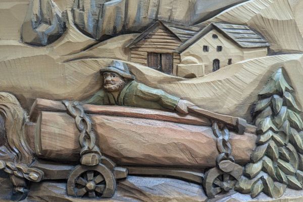 Wunderschönes Holz Relief