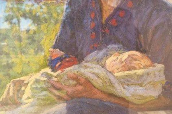 HUGO POLL Budapest 1867-1931-Mutter und Kind
