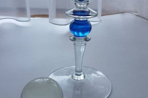 Kristallkugel Glaskugel zum Wahrsagen oder als Deko Hexe Mond m. Vase